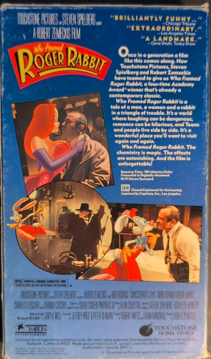 Back of Who Framed Roger Rabbit