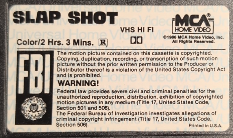 Tape label of Slap Shot