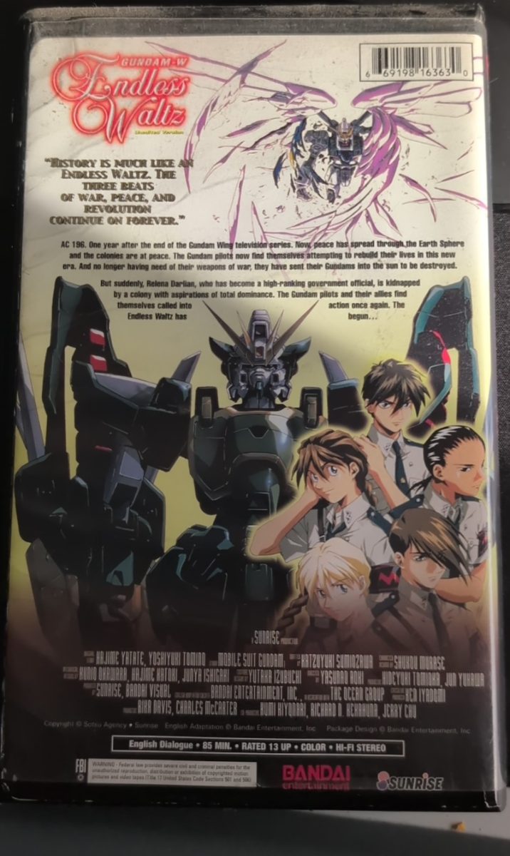 Back of Gundam Wing Endless Waltz
